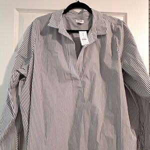 J CREW WOMENS PLUS SIZE STRIPE TUNIC BLOUSE 2X NWT